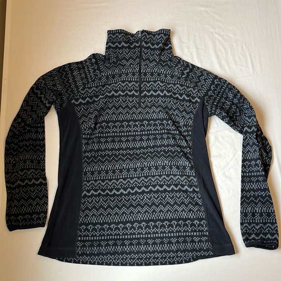 Columbia women’s L black and grey patterned quarter zip sweater - Picture 1 of 4